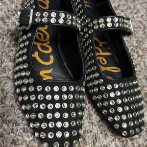 Black Studded Mary Jane Shoes